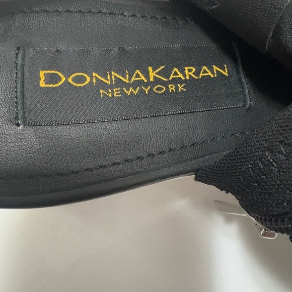 Donna Karan Riviera Cutout Platform Booties. Side Zip, Stretchy Fabric Upper. - Picture 6 of 14